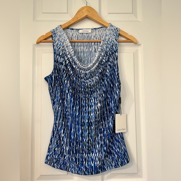 Calvin Klein Women’s Blue Cowl Neck Top BNWT - Picture 1 of 5